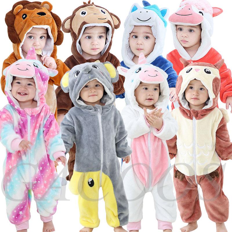 Trẻ Sơ Sinh Bé Gái Quần Áo Hoạt Hình Liền Quần Onesie Dép Nỉ Cho Bé Gấu Trúc Thỏ Trang Phục Động Vật Bé Sơ Sinh Rompers Jumpsuit Kigurumi