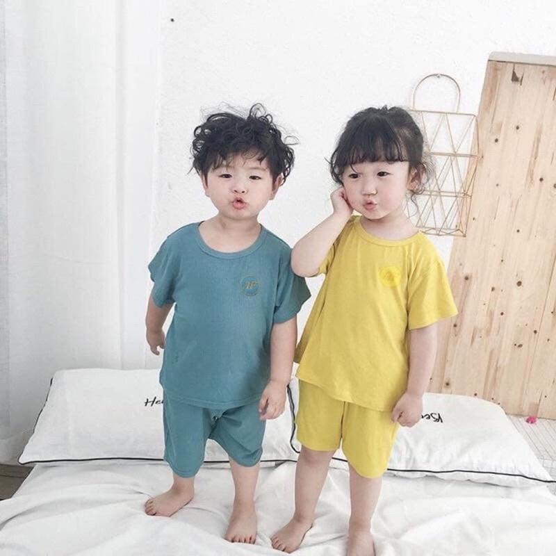 Bộ cộc tay trơn thun lạnh cho bé trai, bé gái từ 8-18kg