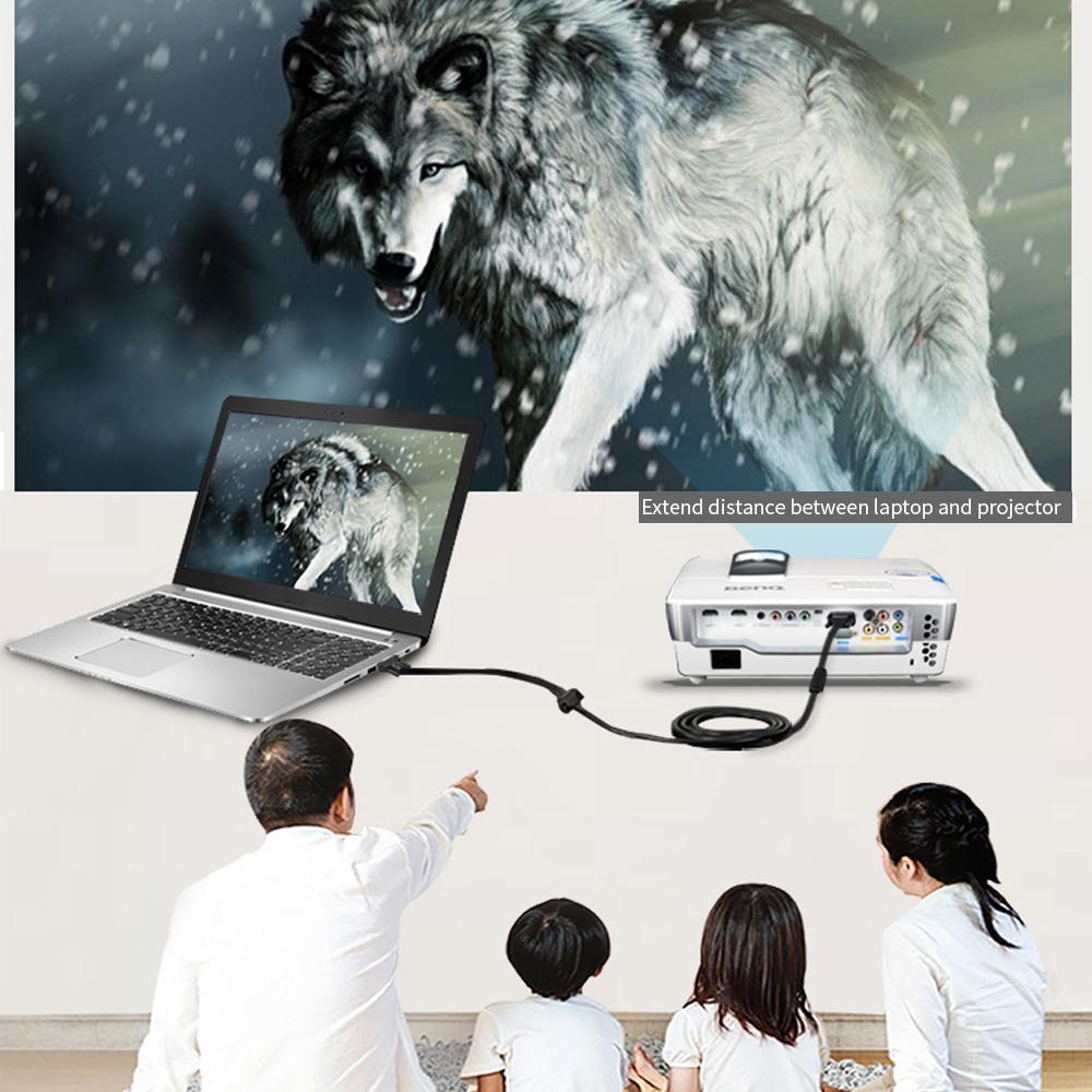 Cáp chuyển đổi VGA Male to Female HD Hỗ trợ 1080P Full HD cho Máy tính xách tay PC Máy chiếu HDTV