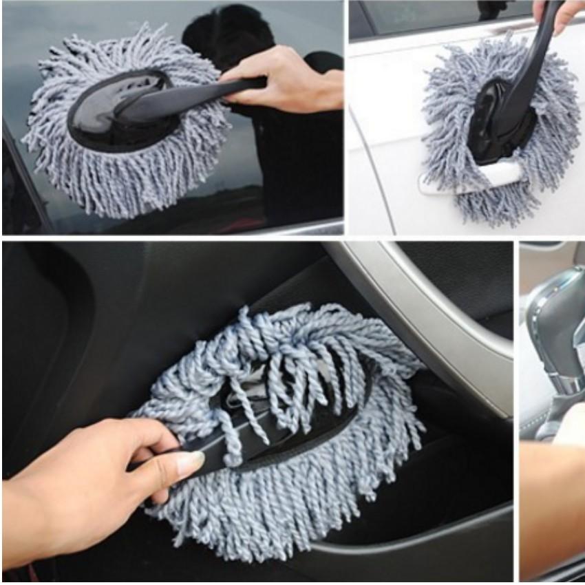 ️️ Dụng cụ lau bụi xe cán dài,tặng khăn lau đa năng