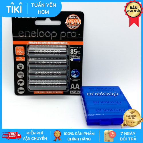 Pin Sạc AA Eneloop Pro 2550 mAh Made In Japan Kèm Hộp Bảo Quản - Hàng Chính Hãng