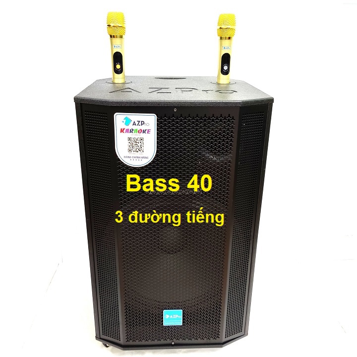 Loa kéo Bluetooth ,AZ-1508,Bass 40-3 đường tiếng,Thùng gỗ cao cấp,4 bánh xe,tặng 2 mic không dây.Hàng chính hãng AZPRO