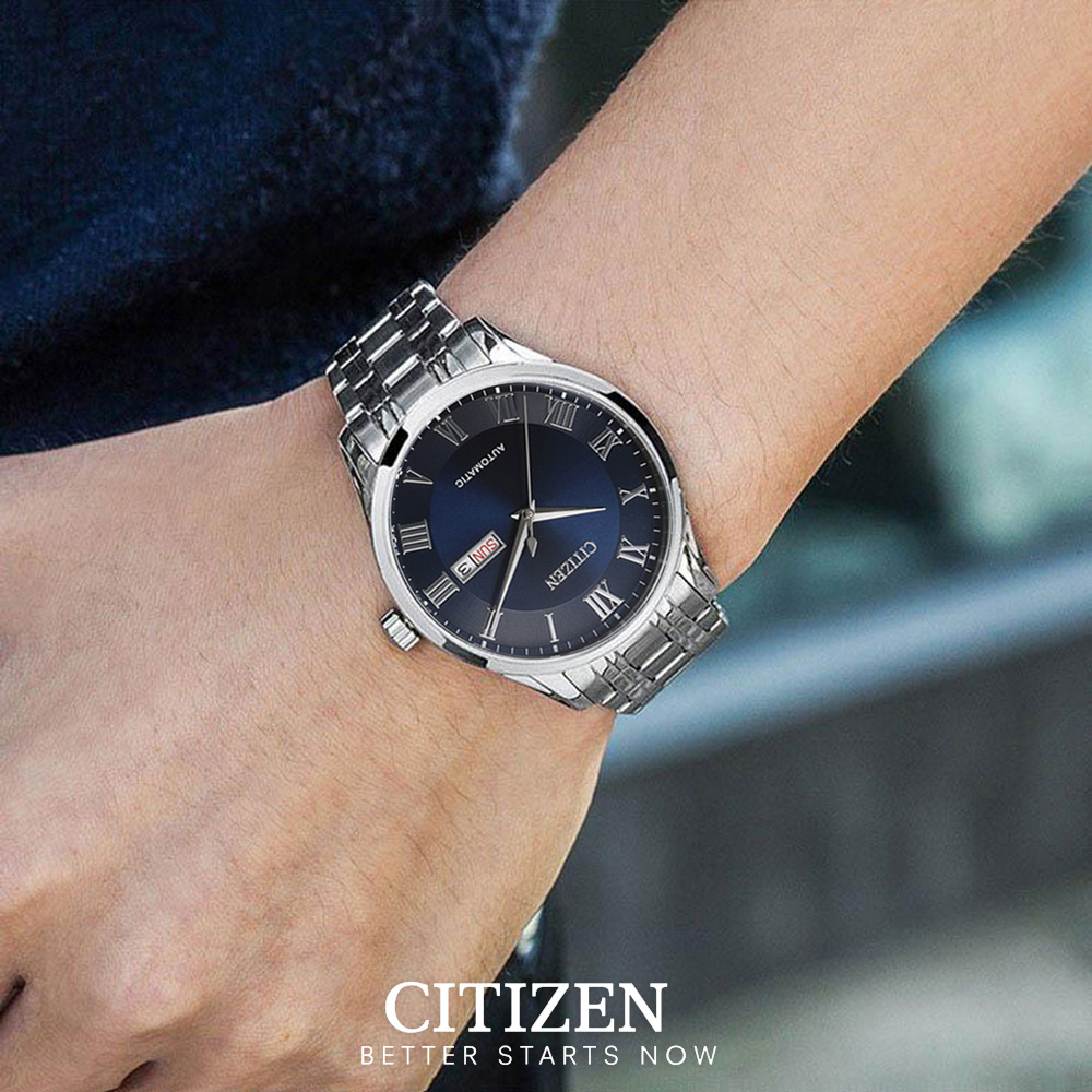 Đồng Hồ Nam Citizen Dây Thép Không Gỉ NH8360-80L - Mặt Xanh