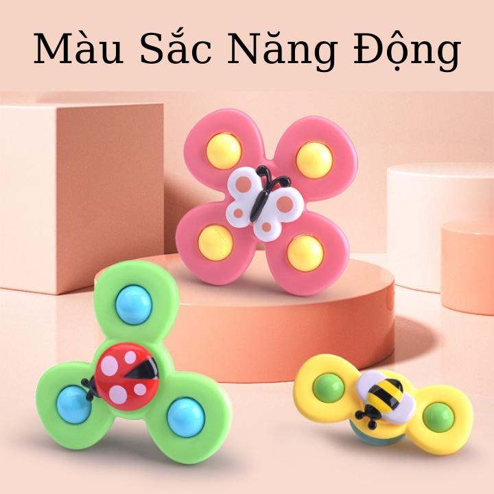 Đồ chơi con quay spinner vui nhộn cho bé, con quay spinner họa tiết hình côn trùng dễ thương