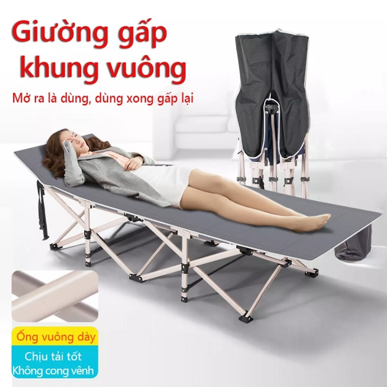 Giường xếp văn phòng ngủ trưa gấp gọn kích thước 67x180cm, giường gấp gọn nghỉ trưa tiện lợi cao cấp