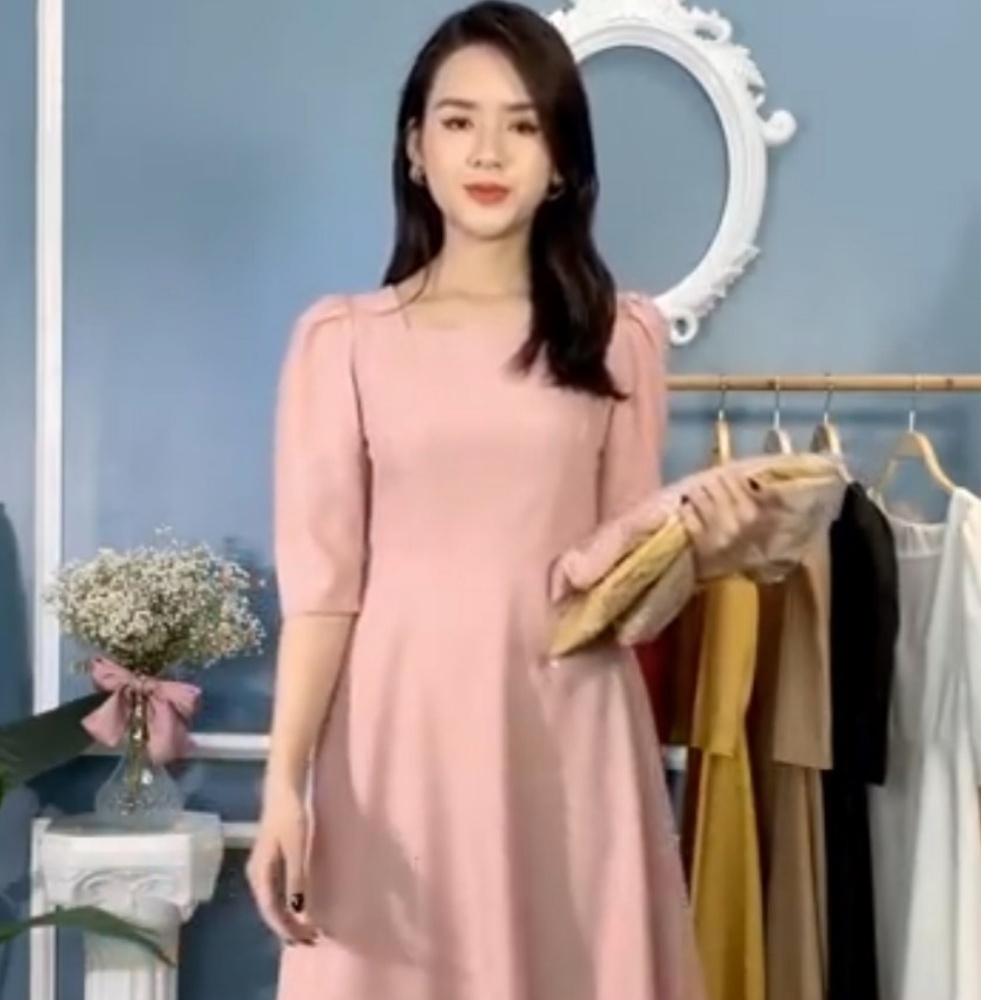 Váy cao cấp lụa trượt hàn, đầm công sở nữ đủ size từ S đến size xxl