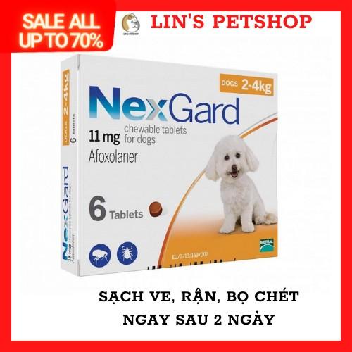 1 VIÊN NHAI D.IỆT VE RẬN , HẾT GHẺ NEX-GARD - 2-4kg