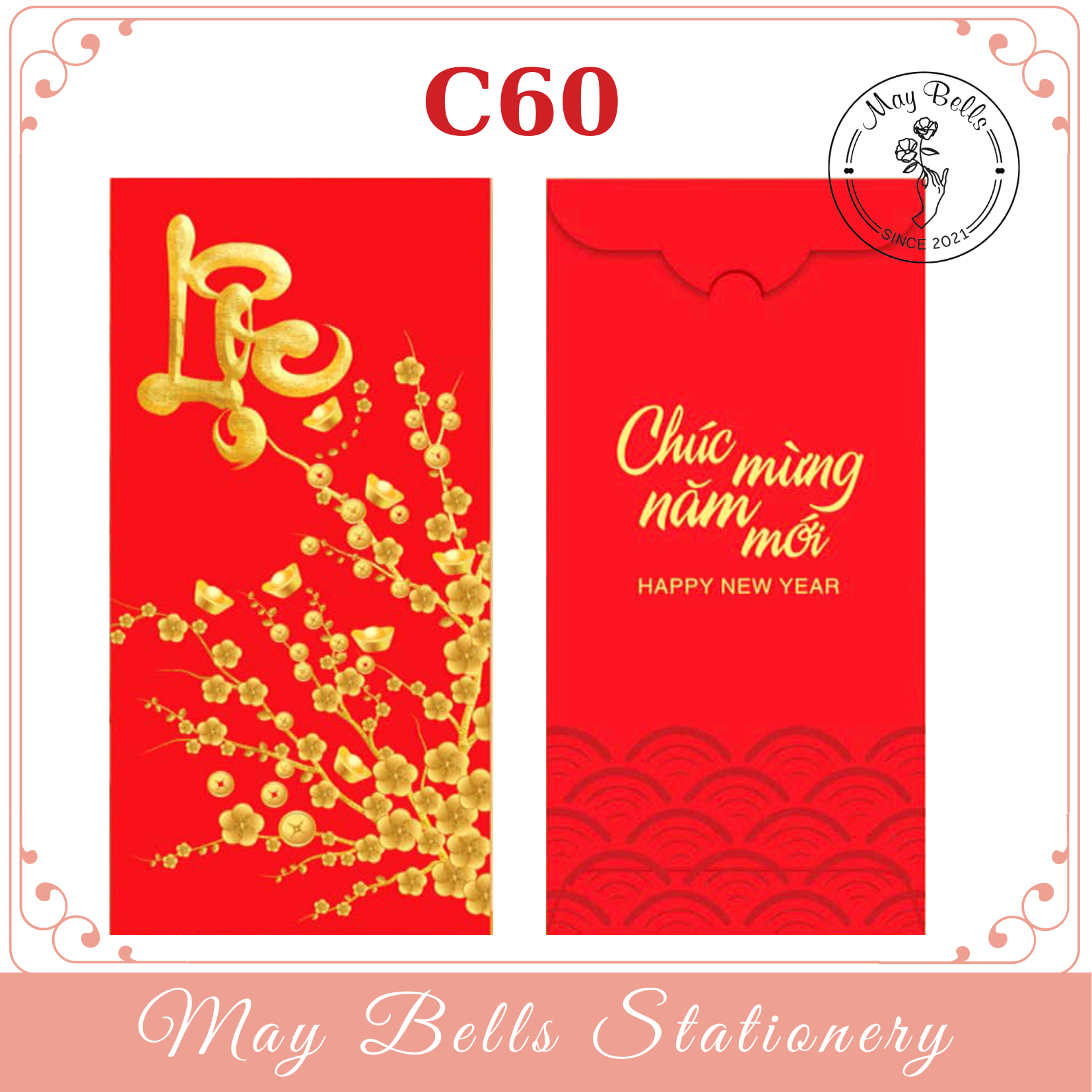 Bao Lì Xì Tết 2024 Giáp Thìn Mẫu PHÚC LỘC THỌ Được Chọn Mẫu, Bao Lì Xì Mừng Tuổi Cao Cấp, Sang Trọng, Dễ Thương