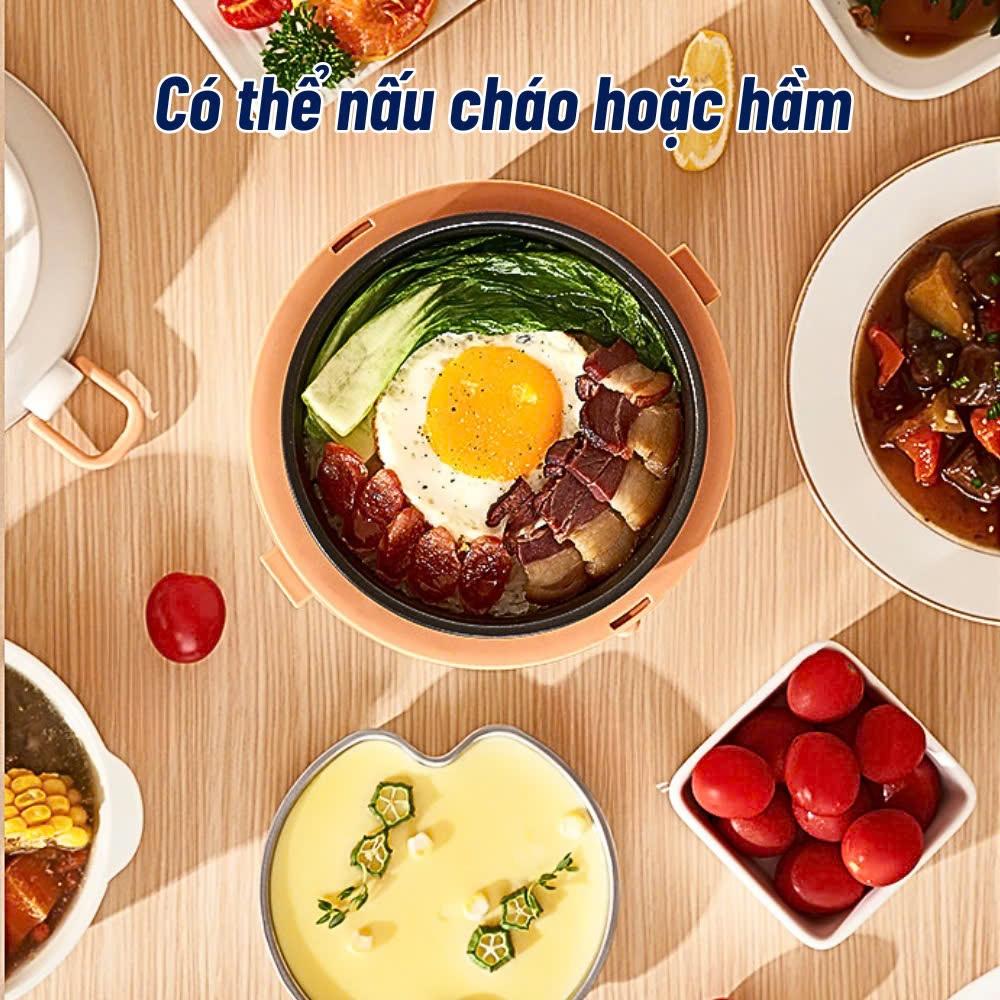Nồi Cơm Điện Mini Chigo Nồi Lấu Đa Năng, Nấu Cơm, Hầm Cháo, Luộc Dung Tích 0,8L dành cho 1 người ăn