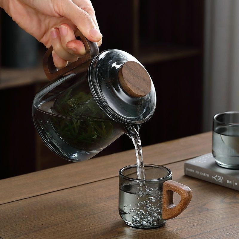 Bình trà thủy tinh màu xám 500ml sang trọng
