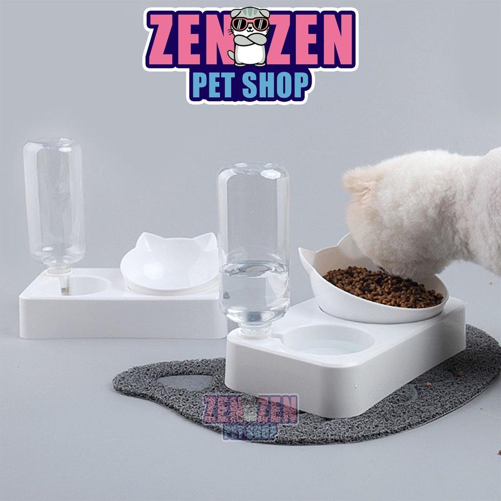 Bát Ăn Chống Kiến Có Chén Ăn Rời Inox Cho Chó Mèo, Bát Ăn Chống Gù Kèm Bình Nước, Bát Ăn Ốc Sên, Bát Đơn BoBo họa tiết
