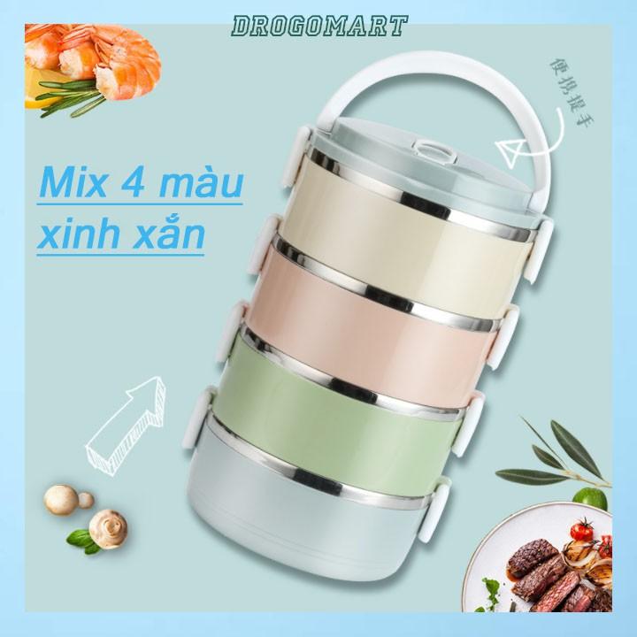 Hộp Đựng Cơm Văn Phòng Giữ Nhiệt, Cặp Lồng Đựng Cơm Bằng Lúa Mạchn Lõi Inox Cao Cấp