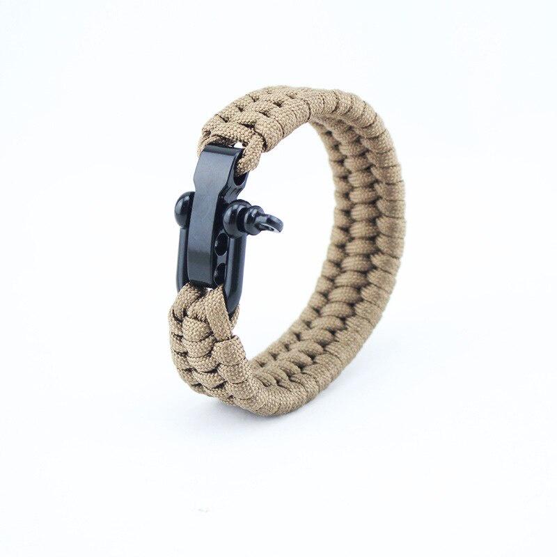 Camping Hiking Survival Parachute Cord Bracelet For Men Women Rope Buckle Emergency Kit Wristbands Men Jewelry Bracelet