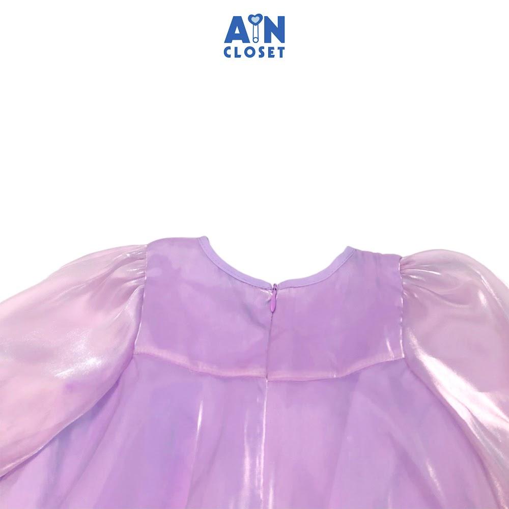 Đầm công chúa bé gái Nơ tím tay lỡ organza - AICDBGEVHKZH - AIN Closet