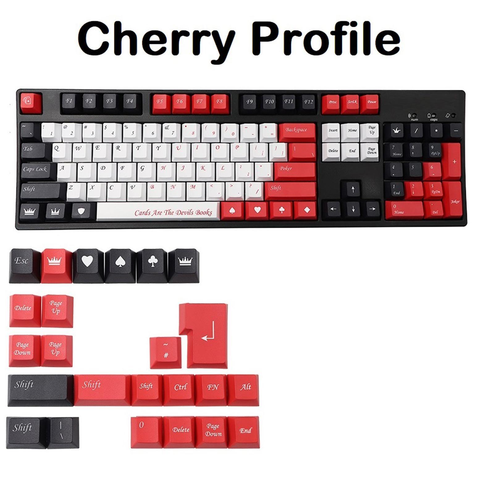 135 Keys Plastic Poker Theme Keycaps OEM Profile for Cherry 61 64 98 Keys