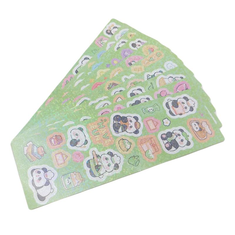 Bộ 10 Tờ Sticker Panda Gấu Trúc - WanLongDa SZ-408