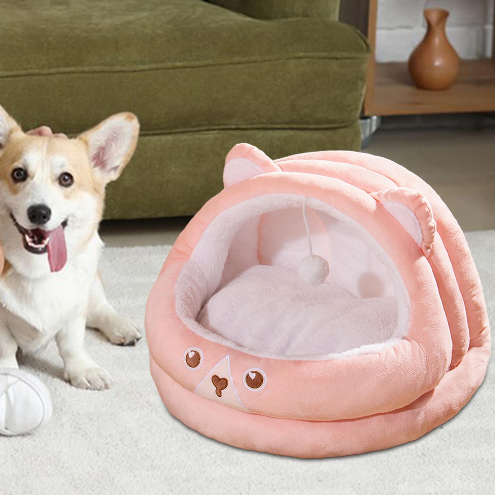 Bear Shaped Cat Bed Cave Indoor Indoor Cats Cozy Sleeping Calming Furniture Kennel Cat Bed Semi Enclosed Pet Cat Nest for Puppy Cats