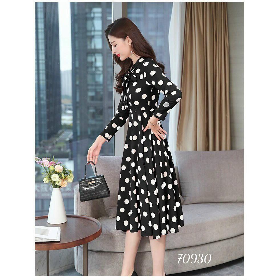 ĐẦM XÒE LỤA CHẤM BI DỰ TIỆC ĐẲNG CẤP PHU NHÂN THỜI TRANG MỚI KINGSHOP79