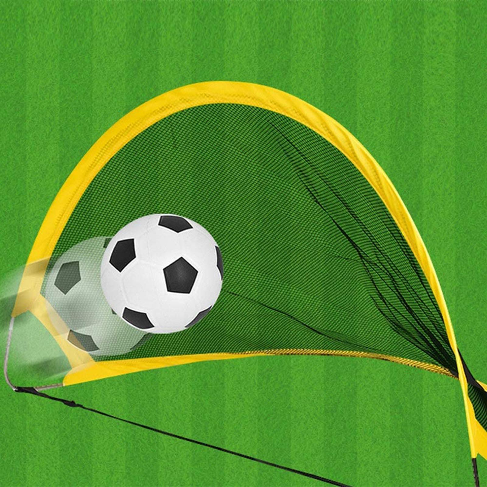 Soccer Goal - Folding Portable Net with Ball, Carry Case and Ground Stakes - Practice kids children play Adults