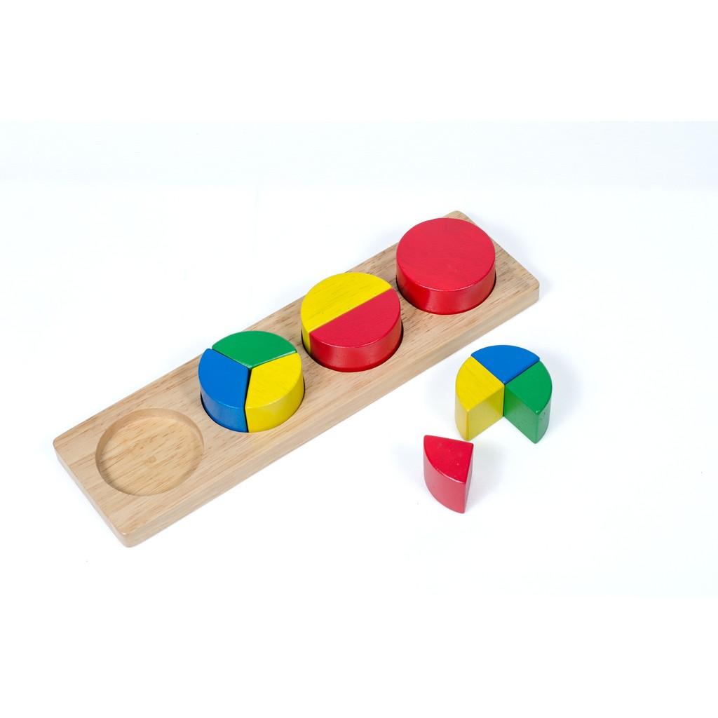 Đồ chơi nhận dạng hình học và phân số | đồ chơi giáo dục bằng gỗ