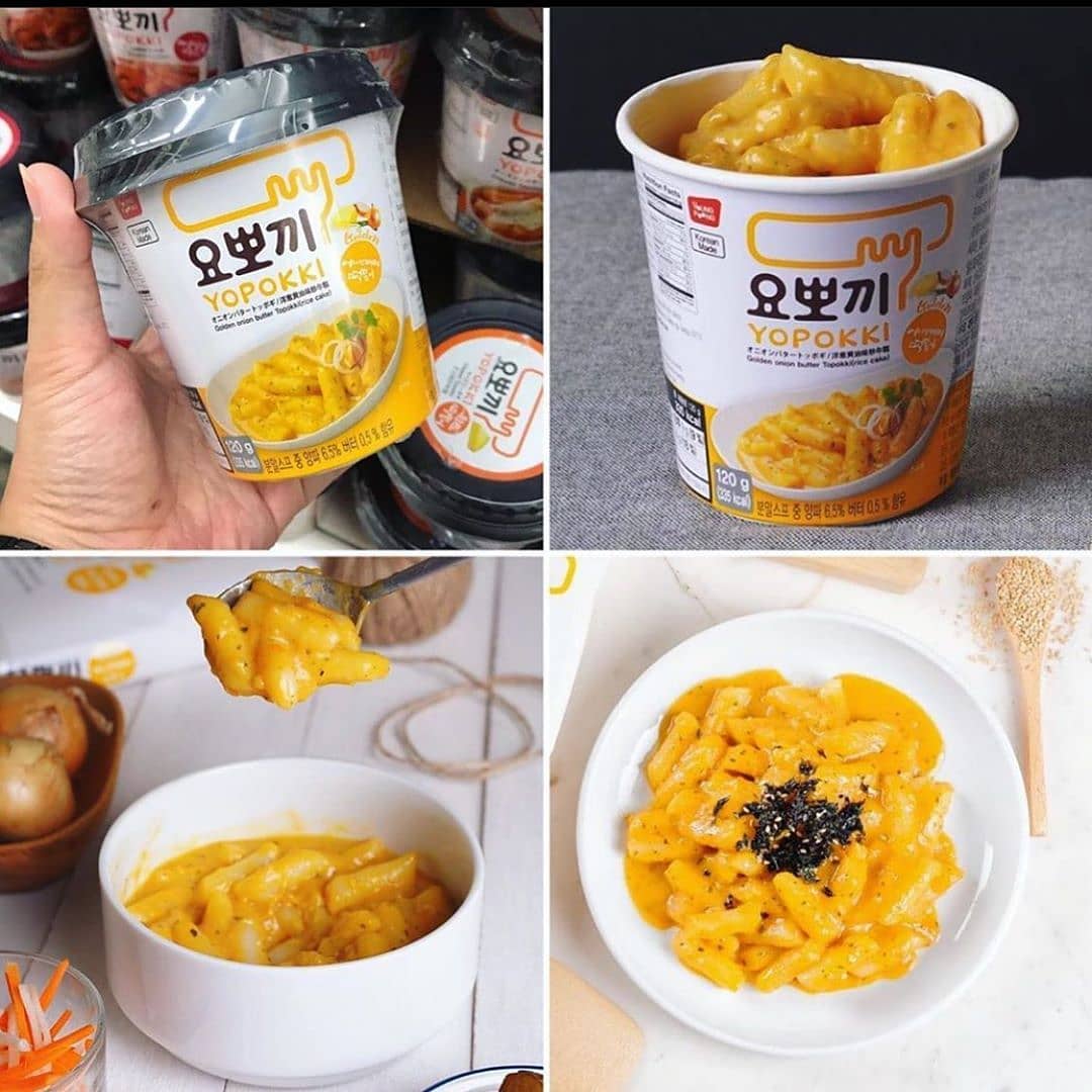 Combo Full 5 vị: Phomai, Siêu cay, Cay ngọt, Tương đen, Bơ hành - Bánh gạo Hàn Quốc Yopokki dạng cốc