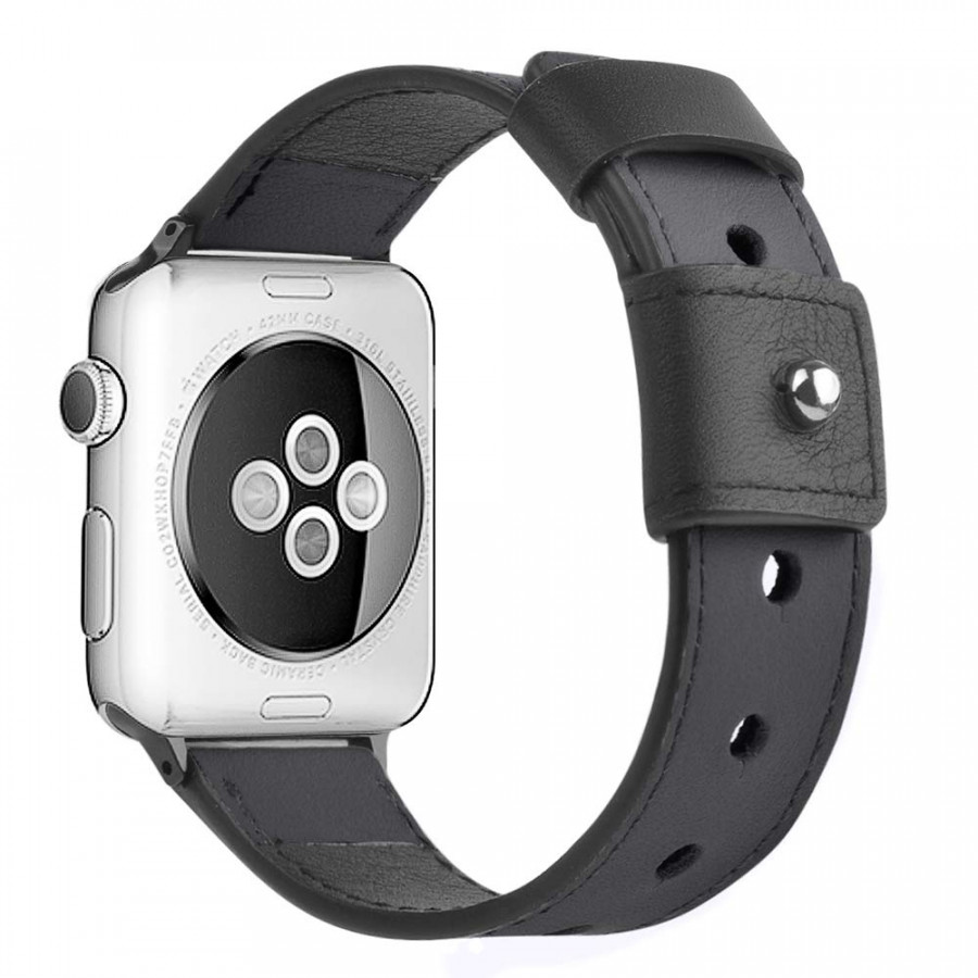 Dây đồng hồ Apple Watch, dây da Handmade 04 khóa thép không gỉ cho Apple Watch