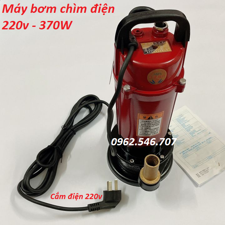 Máy bơm thả tõm, máy bơm chìm, máy bơm nước thải 370W Lõi Đồng