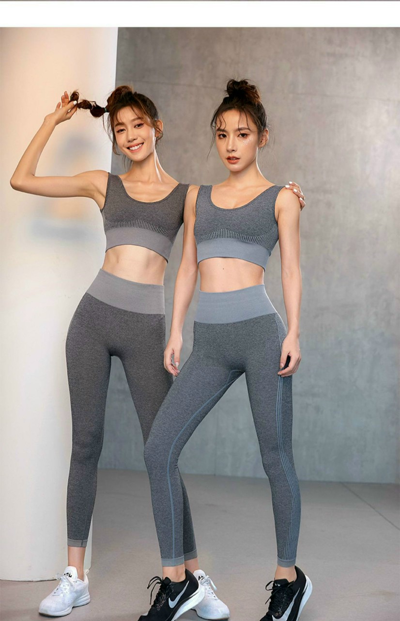 Áo Bra Quần Dài Dệt Kim Dày Nâng Cơ Tập Yoga Gym