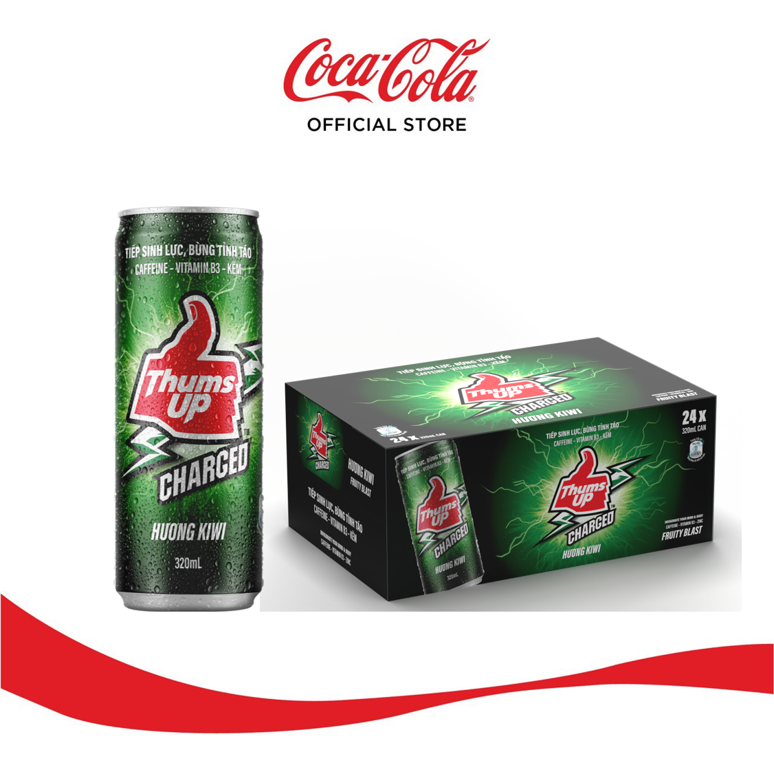 [TẶNG VOUCHER ESTEEM] Lốc/Thùng 24 Lon Nước Giải Khát Thums Up Hương Kiwi 330ml x 24 Sale 15.5