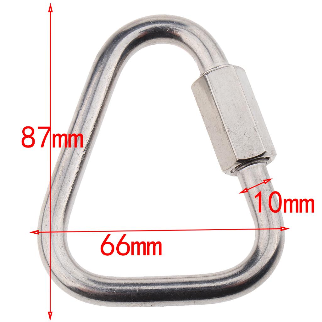 Stainless Steel Carabiners Keychain Clip for Hammock Camping Backpack Dog Leash Outdoor Camping Keychain Quick Link 10mm