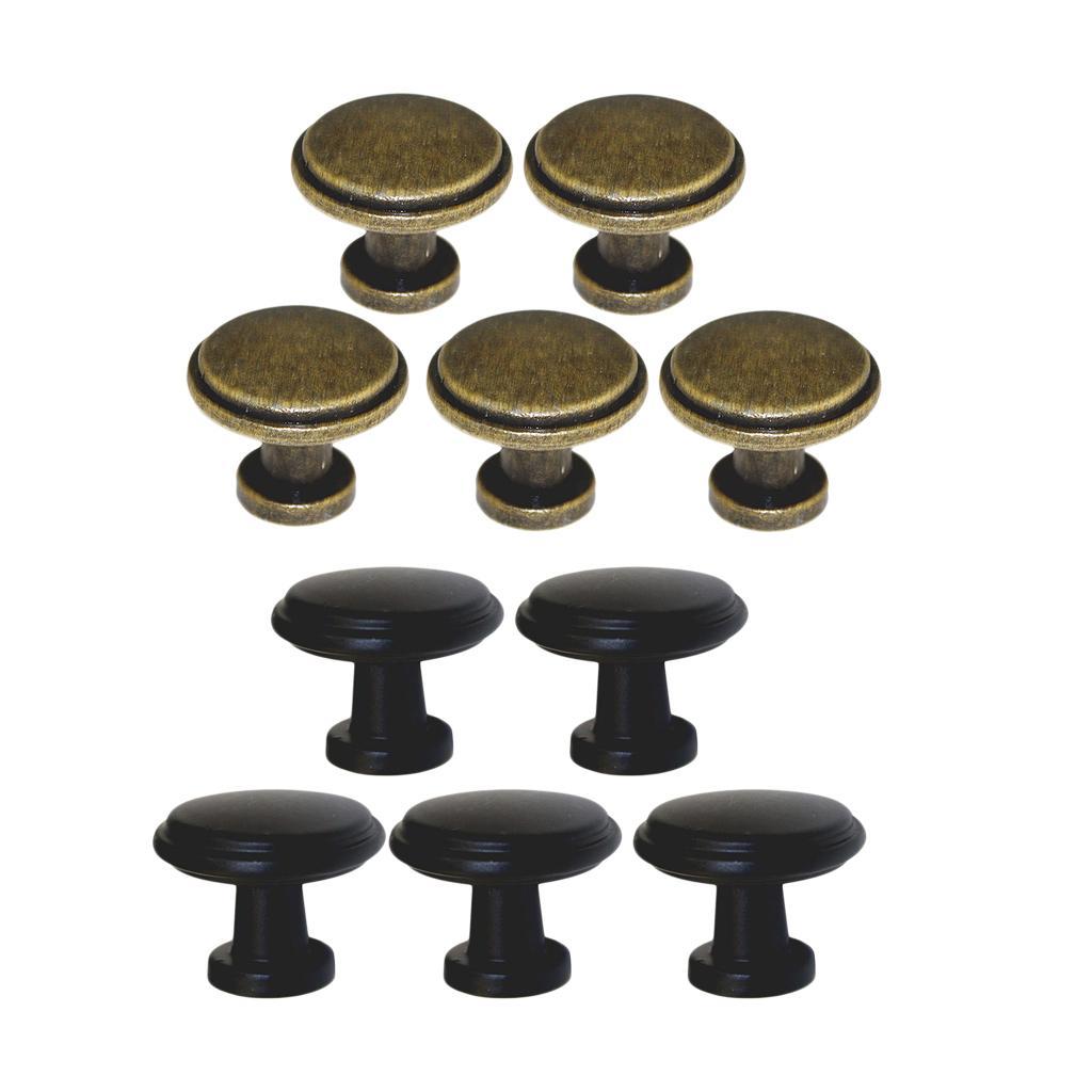 5Pcs Round Knob Door Closet Drawer Furniture Pull Handles