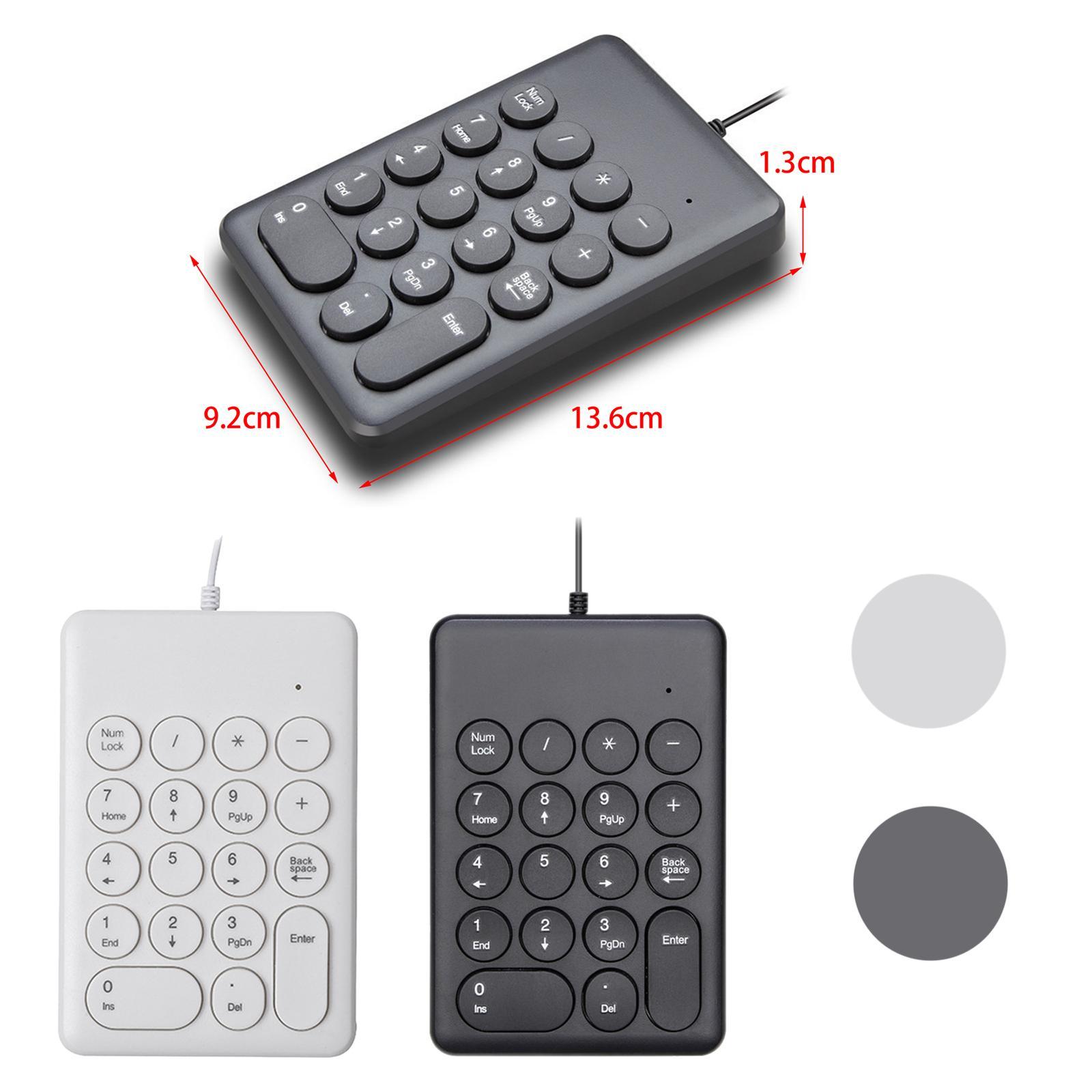 Wired USB Numeric Keypad 18 Keys Stylish Faster Data Input Easy Carry for Laptop Desktop
