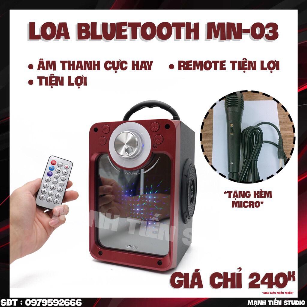 Loa bluetooth karaoke MN03 -ghim mic hát karaoke, phát nhạc youtube, zing - tặng kèm 1 micro