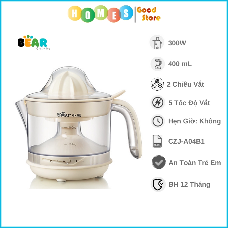 Máy Vắt Cam Tự Động 2 Chiều BEAR CZJ-A04B1 0.3L - Hàng Chính Hãng