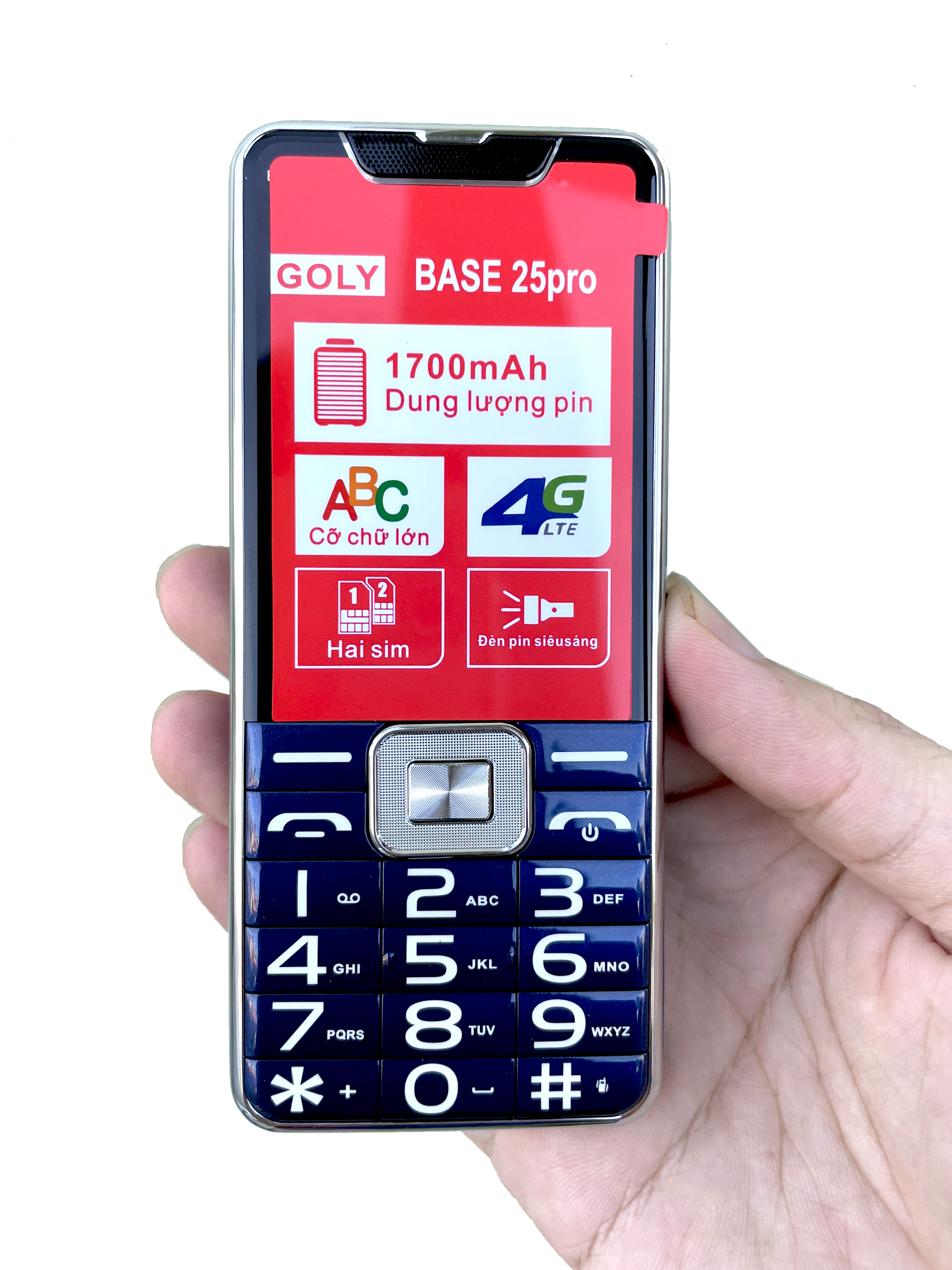 Điện thoại Goly Base 25 Pro 4G LTE ,Pin khủng ,Màn hình lớn - Hàng chính hãng