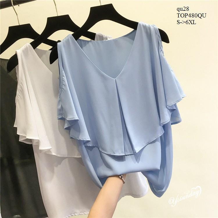 TOP392 ÁO VOAN KIỂU KHOÉT VAI