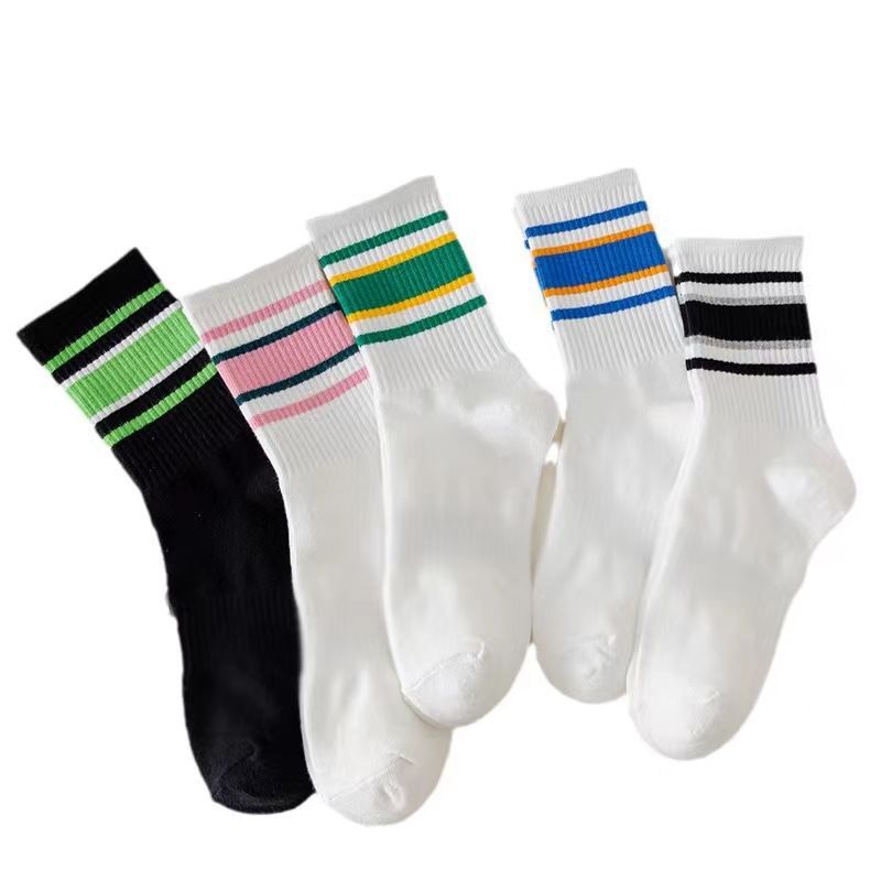 Combo 5 đôi tất nữ mùa thu đông Bluehope Choice CBTV04 cổ cao kẻ sọc nhiều màu
