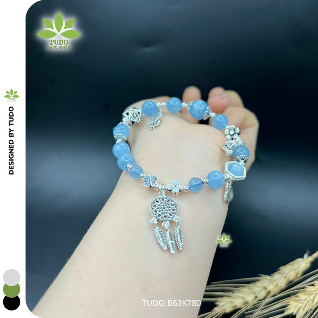 Vòng Tay Nữ Đẹp - Vòng Phong Thủy Mệnh Thủy Mộc TUDO VCBAQUA AG925 Charm Dreamcatcher, Hoa, Cỏ B63K780