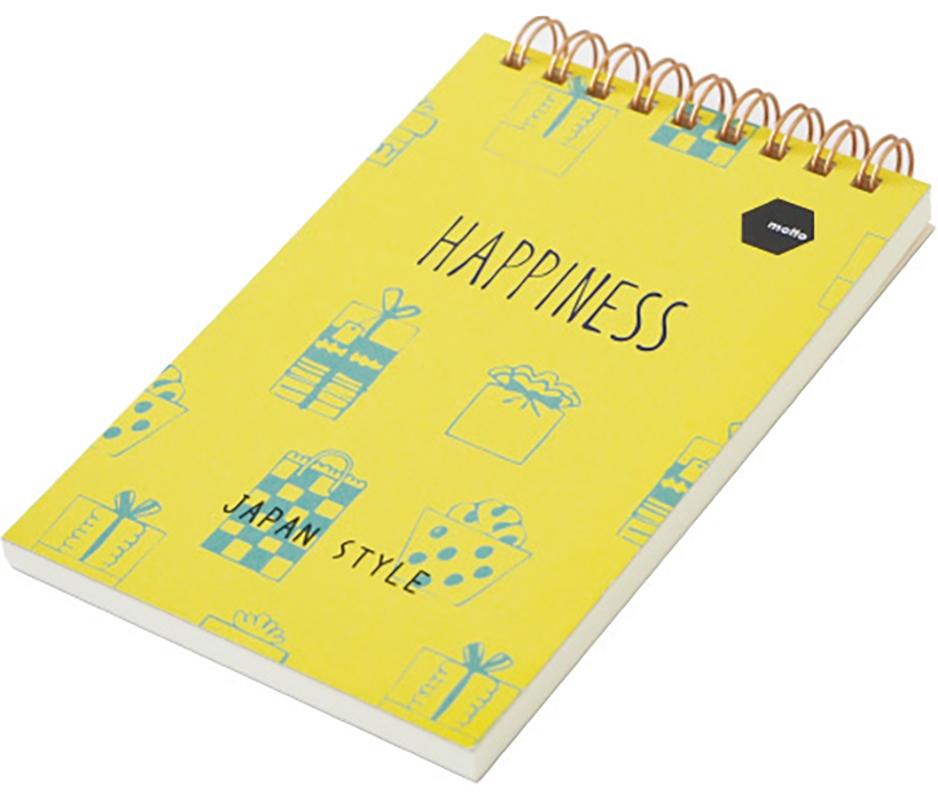 Sổ Lò Xo Twin Memopad HAPPINESS Motto A6 120 Trang Japan CYTM97-HP