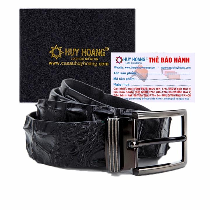 HP4234-4235-4769-4771 - Thắt lưng nam da cá sấu Huy Hoàng nguyên con 4P đầu kim màu đen, nâu đỏ, nâu đất, vàng