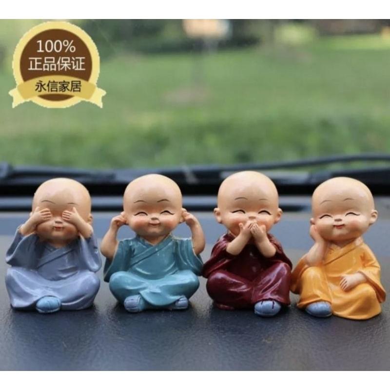 Bộ tượng tứ không : không nghe , không thấy , không nói , không làm 4cm x 6 cm