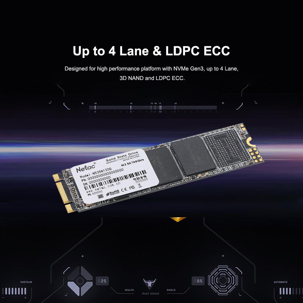 Netac N535N M.2 2280 SSD SATAIII 6Gb/s 240GB PCIe Gen3 3D MLC/TLC NAND Flash Solid State Drive