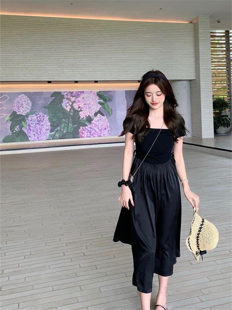 TOBE1SHOP Mùa xuân màu hồng Pháp ăn mặc nữ 2023 khí chất hiển thị gầy váy dài cao cấp Hepburn phong cách váy