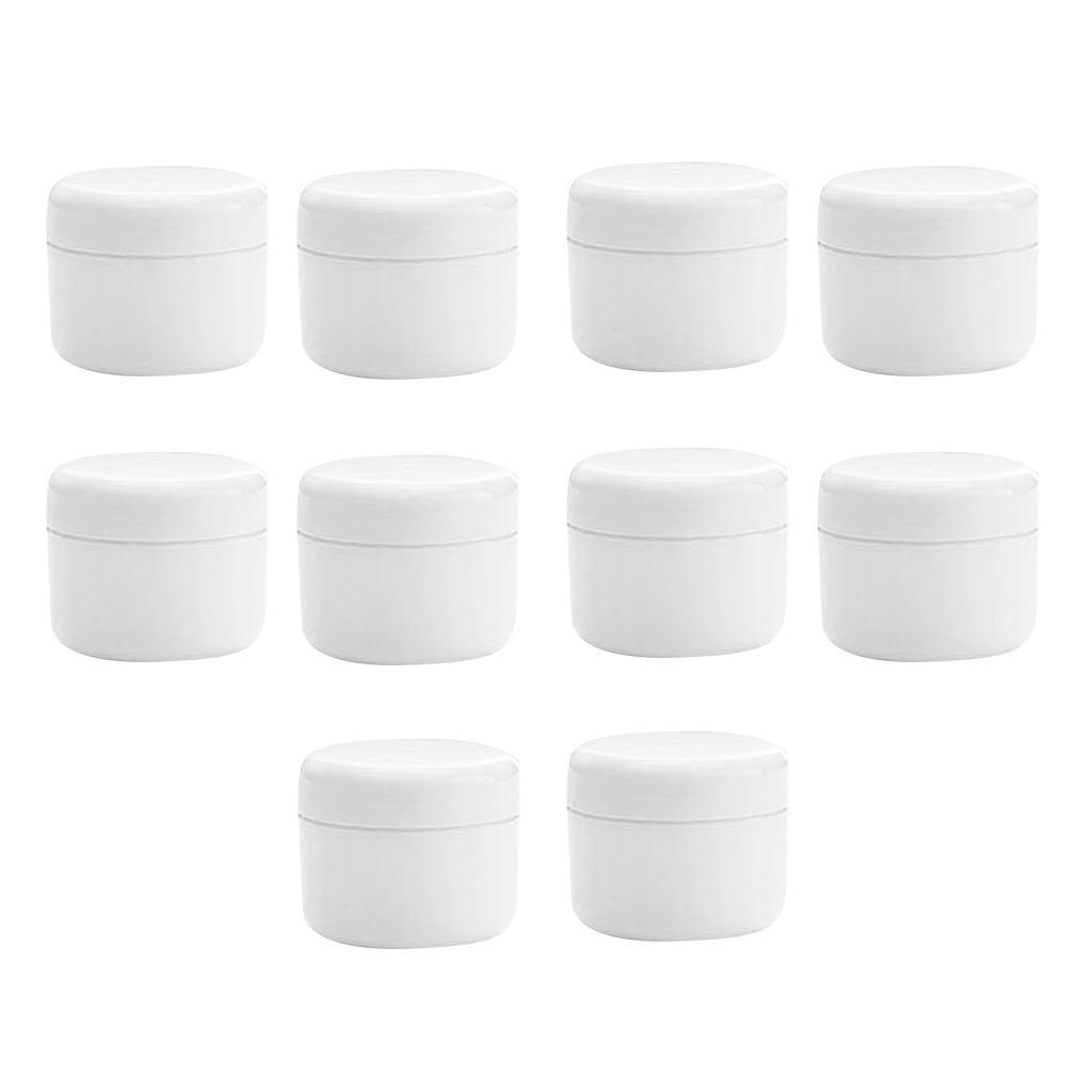 2X Refillable Plastic Empty Face Cream Cosmetic Container with Lid White-20g