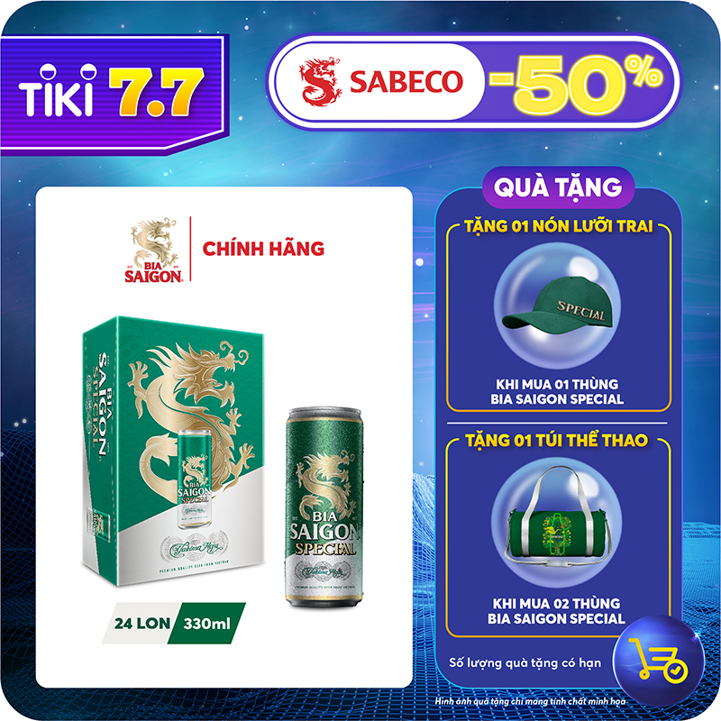 Thùng 24 lon bia SAIGON SPECIAL - 330ml - Mới