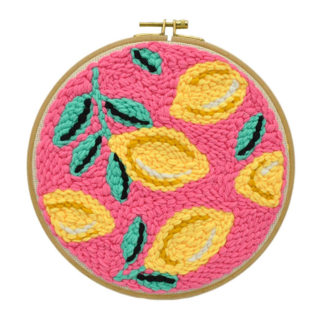 Punch  Kits with Punch Embroidery Wood Hoop DIY Crafts