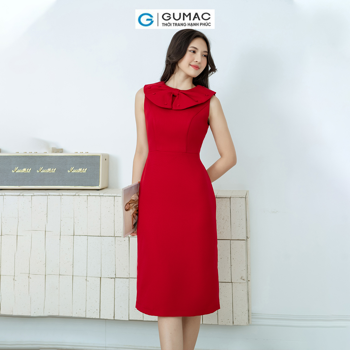 Đầm bút chì bâu kiểu GUMAC DD08032