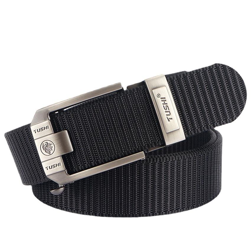 Kim Loại Khóa Tự Động Canvas Nam Dây Nylon Dày Quần Dây Khoác Ngoài Trời Đa Chức Năng Chiến Thuật Thiết Kế Dây Lưng Nam