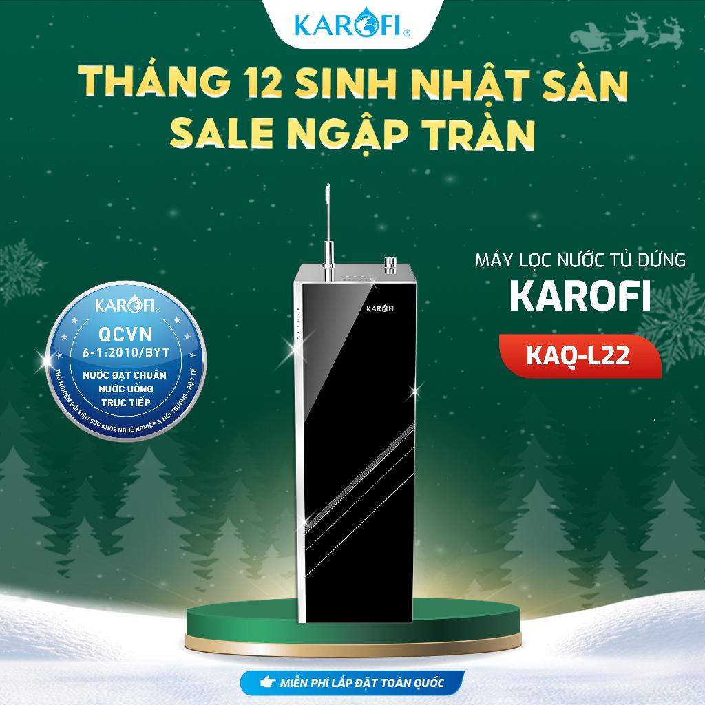 Máy lọc nước RO Mỹ 12 lõi KAROFI KAQ-L22 - 1 lõi Hydro ion kiềm+1 lõi T33 Nano, Aiotec - Giao lắp miễn phí - Hàng Chính Hãng