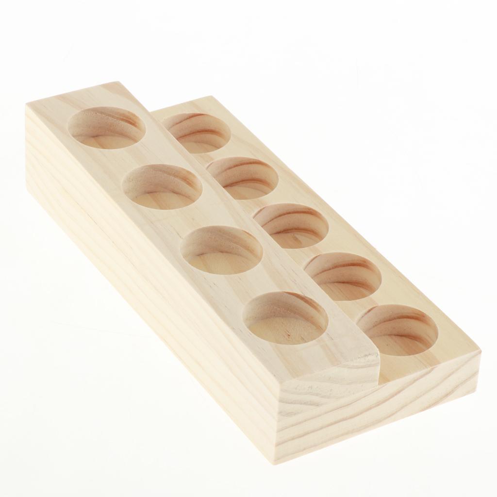 Handmade Wooden Essential Oil Display Rack Stand Holder Case 9pcs 15ml Vials